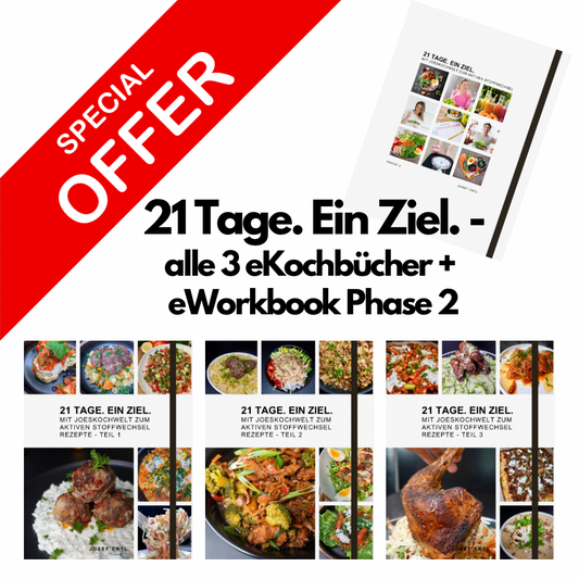 * Im Set: alle 3 eKochbücher + eWorkbook - Phase 2